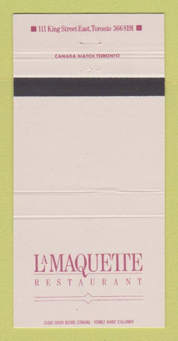 Matchbook Cover - La Maquette Restaurant Toronto ON 30 Strike