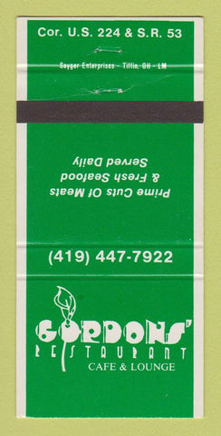 Matchbook Cover - Gordons' Restaurant Cafe Lounge 30 Strike