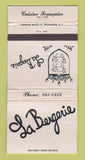 Matchbook Cover - La Bergerie French Restaurant Arlington VA WEAR 30 Strike