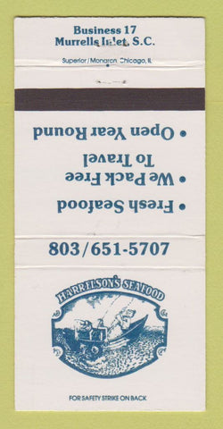 Matchbook Cover - Harrrelson's Seafood Murrells Inlet SC 30 Strike