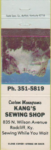 Matchbook Cover - Kang's Sewing Shop Radcliffe KY