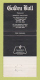 Matchbook Cover - Golden Bull Restaurant Gaithersburg MD 30 Strike