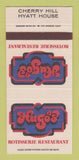 Matchbook Cover - Hugo's Restaurant Cherry Hill Hyatt House 30 Strike