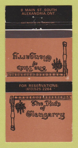 Matchbook Cover - Hub of Glengarry Alexandria ON 30 Strike