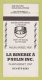 Matchbook Cover - La Binerie A Paulin Restaurant Plantagenet ON 30 Strike