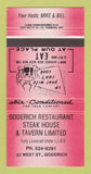 Matchbook Cover - Goderich Restaurant Steak House ON RED 30 Strike