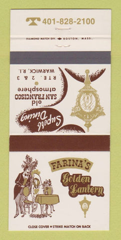 Matchbook Cover - Farina's Golden Lantern Warwick RI 30 Strike