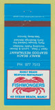 Matchbook Cover - Fishmongers Restaurant Manly Australia crab 30 Strike