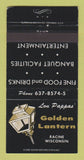 Matchbook Cover - Lou Pappas' Golden Lantern Racine WI WEAR 30 Strike