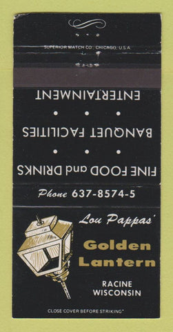Matchbook Cover - Lou Pappas' Golden Lantern Racine WI WEAR 30 Strike