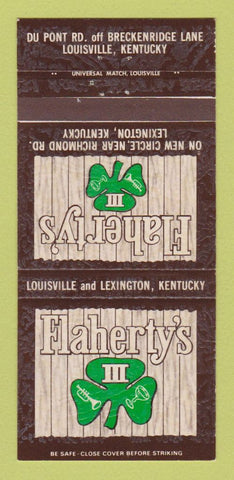 Matchbook Cover - Flaherty's Restaurant Louisville KY 30 Strike