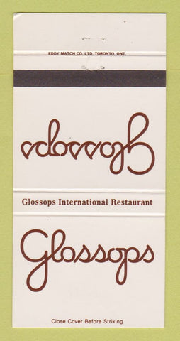 Matchbook Cover - Glossops Restaurant Toronto ON 30 Strike