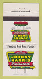 Matchbook Cover - Johnny Harris Restaurant Savannah GA 30 Strike