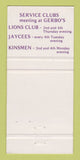 Matchbook Cover - Ger Bos Steak House Smiths Falls ON 30 Strike