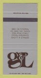 Matchbook Cover - Gerald & Lloyd Toronto ON SAMPLE 30 Strike