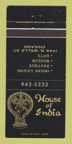 Matchbook Cover - House of India Restaurant Chicago IL 30 Strike