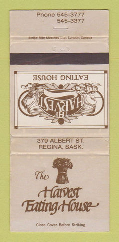 Matchbook Cover - Harvest Eating House Regina SK WORN 30 Strike