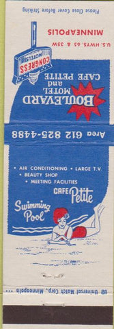 Matchbook Cover - Boulevard Motel Minneapolis MN