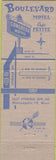 Matchbook Cover - Boulevard Motel Minneapolis MN
