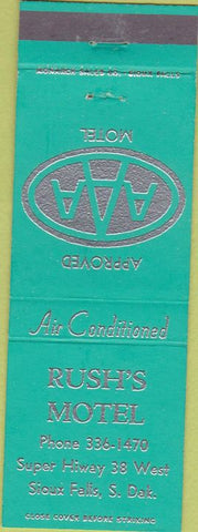 Matchbook Cover - Rush Motel Sioux Falls SD