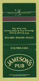 Matchbook Cover - Jameson's Pub New York City WEAR 30 Strike