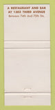Matchbook Cover - Harper Restaurant New York City 30 Strike