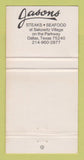 Matchbook Cover - Jasons Restaurant Dallas TX WORN 30 Strike