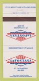 Matchbook Cover - La Fontana Italian Restaurant St Catharines ON 30 Strike