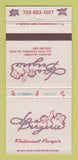 Matchbook Cover - Las Bergerie Alexandria VA French Restaurant 30 Strike