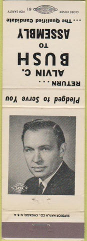 Matchbook Cover - Vote Alvin Bush Assemblyman
