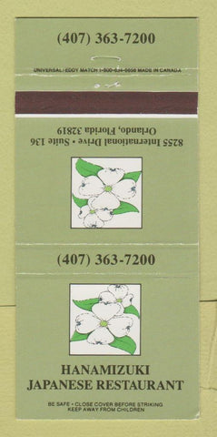 Matchbook Cover - Hanamizuki Japanese Restaurant Orlando FL 30 Strike