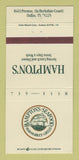 Matchbook Cover - Hampton's Seafood Restaurant Dallas TX 30 Strike