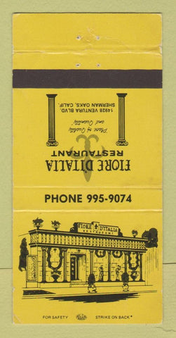 Matchbook Cover - Fiore D'Italia Restaurant Sherman Oaks CA WORN 30 Strike