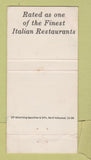 Matchbook Cover - Fiore D'Italia Restaurant Sherman Oaks CA WORN 30 Strike