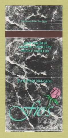 Matchbook Cover - Fio's Restaurant San Diego CA 30 Strike