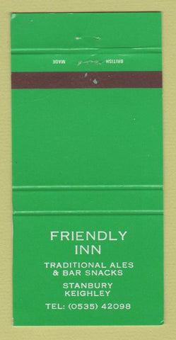 Matchbook Cover - Friendly Inn Stanbury Keighley UK England WEAR 30 Strike