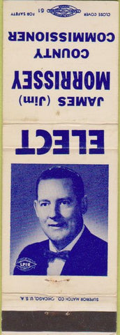 Matchbook Cover - Vote James Morrissey County Commissioner