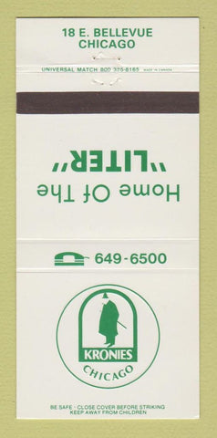 Matchbook Cover - Kronies Chicago IL 30 Strike