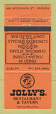 Matchbook Cover - Jolly's Restaurant Tavern Guelph ON Italian 30 Strike