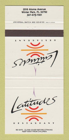 Matchbook Cover - Latitutdes Restaurant Winter Park FL 30 Strike