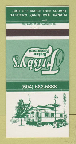 Matchbook Cover - Frisby's Railcar Restaurant Vancouver BC 30 Strike