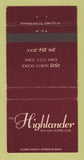 Matchbook Cover - Highlander Inn Supper Club Iowa City IA 30 Strike