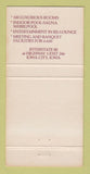 Matchbook Cover - Highlander Inn Supper Club Iowa City IA 30 Strike