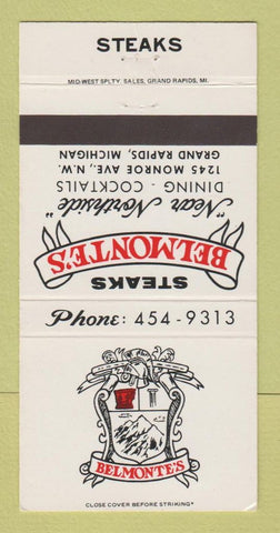 Matchbook Cover - Belmonte's Steaks Grand Rapids MI 30 Strike