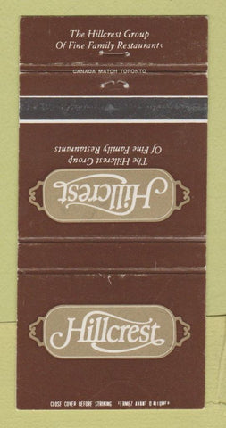 Matchbook Cover - Hillcrest Restaurant Ancaster ON WEAR 30 Strike