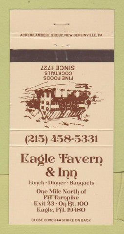 Matchbook Cover - Eagle Tavern and Inn  Eagle PA 30 Strike