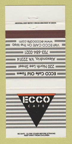 Matchbook Cover - Ecco Cafe Alexandria VA 30 Strike