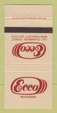 Matchbook Cover - Ecco Restaurant New York City 30 Strike