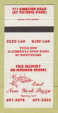 Matchbook Cover - East New York Pizza Toronto ON 30 Strike