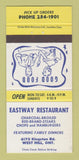 Matchbook Cover - Eastway Restaurant West Hill ON 30 Strike